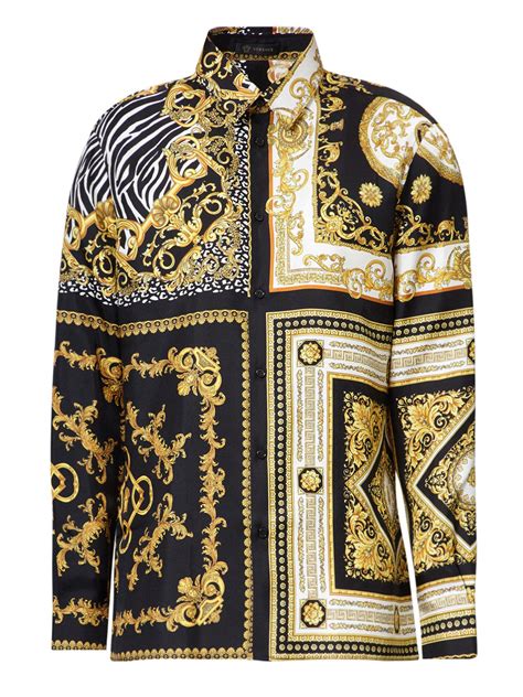 versace inspired silk shirt mens